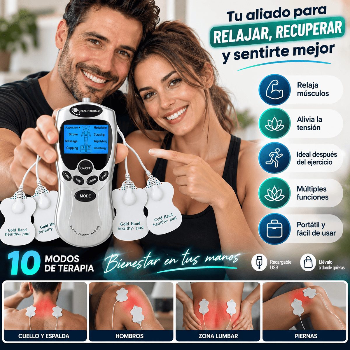 ✨Electroestimulador Masajeador 4 TENS✨