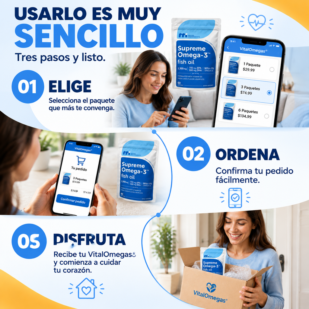 VitalOmegas® Suplemento Omega-3 Esencial 1300mg