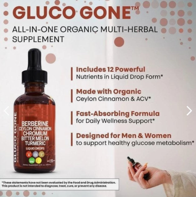 GlucoDrop® Fómula Natural Regula Azúcar 60ml