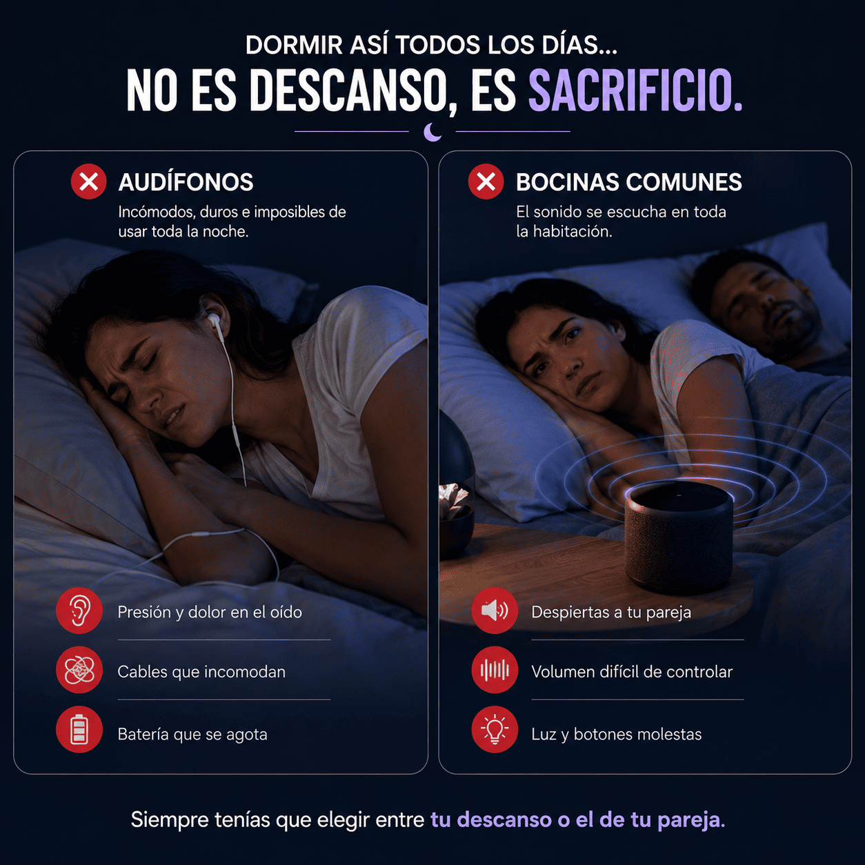 🌙✨ LunaSound™ Bocina: escucha y duerme sin despertar a nadie.
