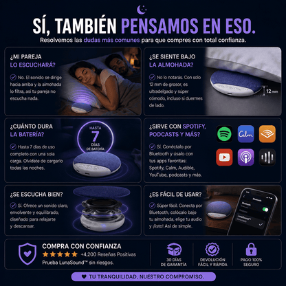 🌙✨ LunaSound™ Bocina: escucha y duerme sin despertar a nadie.
