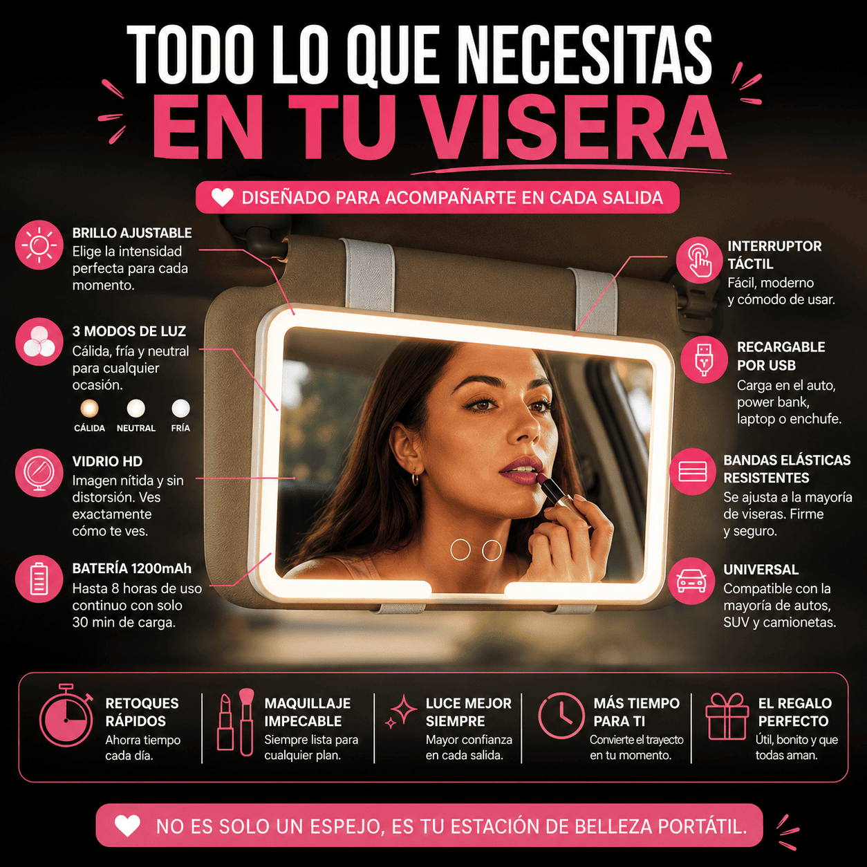 💄 EspejoLux™ | Llega siempre impecable