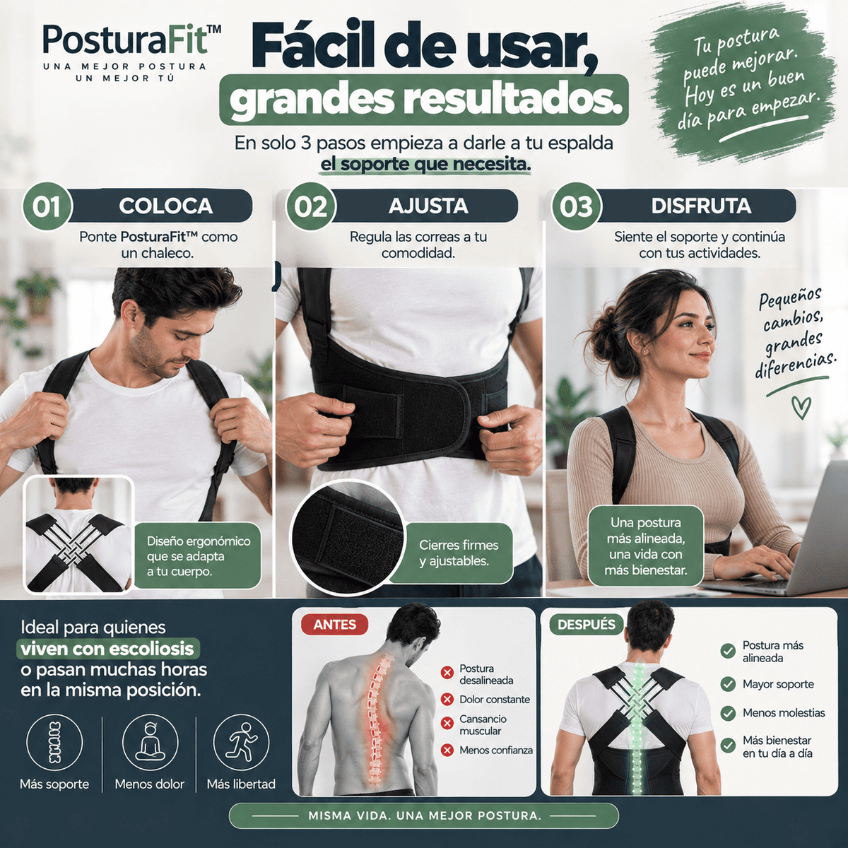 🦴 PosturaFit™ | Apoyo estructural para tu espalda