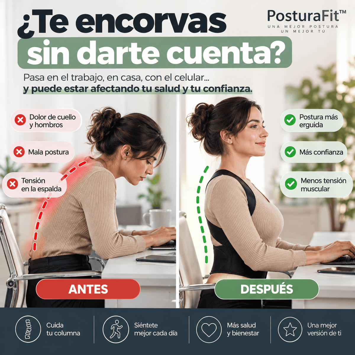 🦴 PosturaFit™ | Apoyo estructural para tu espalda