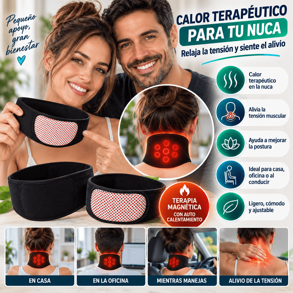 💆‍♀️Terapia Magnética Autocalentamiento para tu Cuello ✨