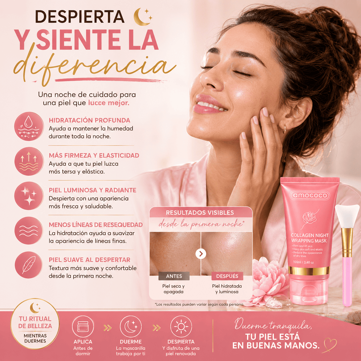 🌙✨Amococo™ Hidratación y Firmeza Mientras Duermes