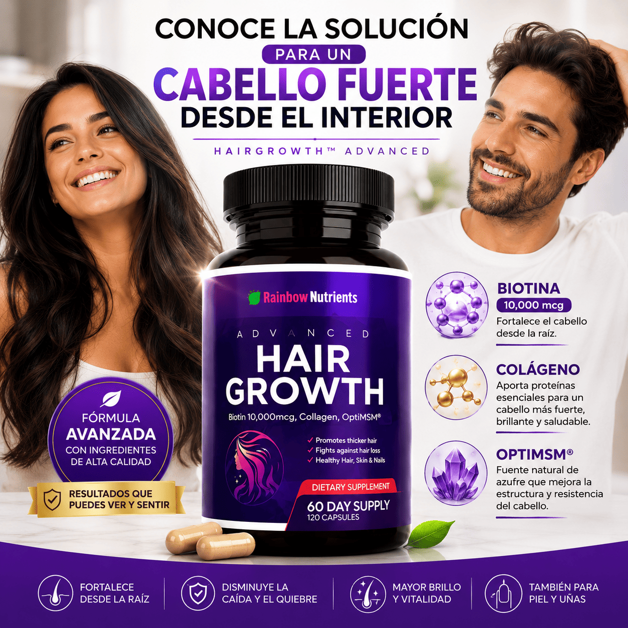 💜 HairGrowth™ | Cabello más fuerte y abundante