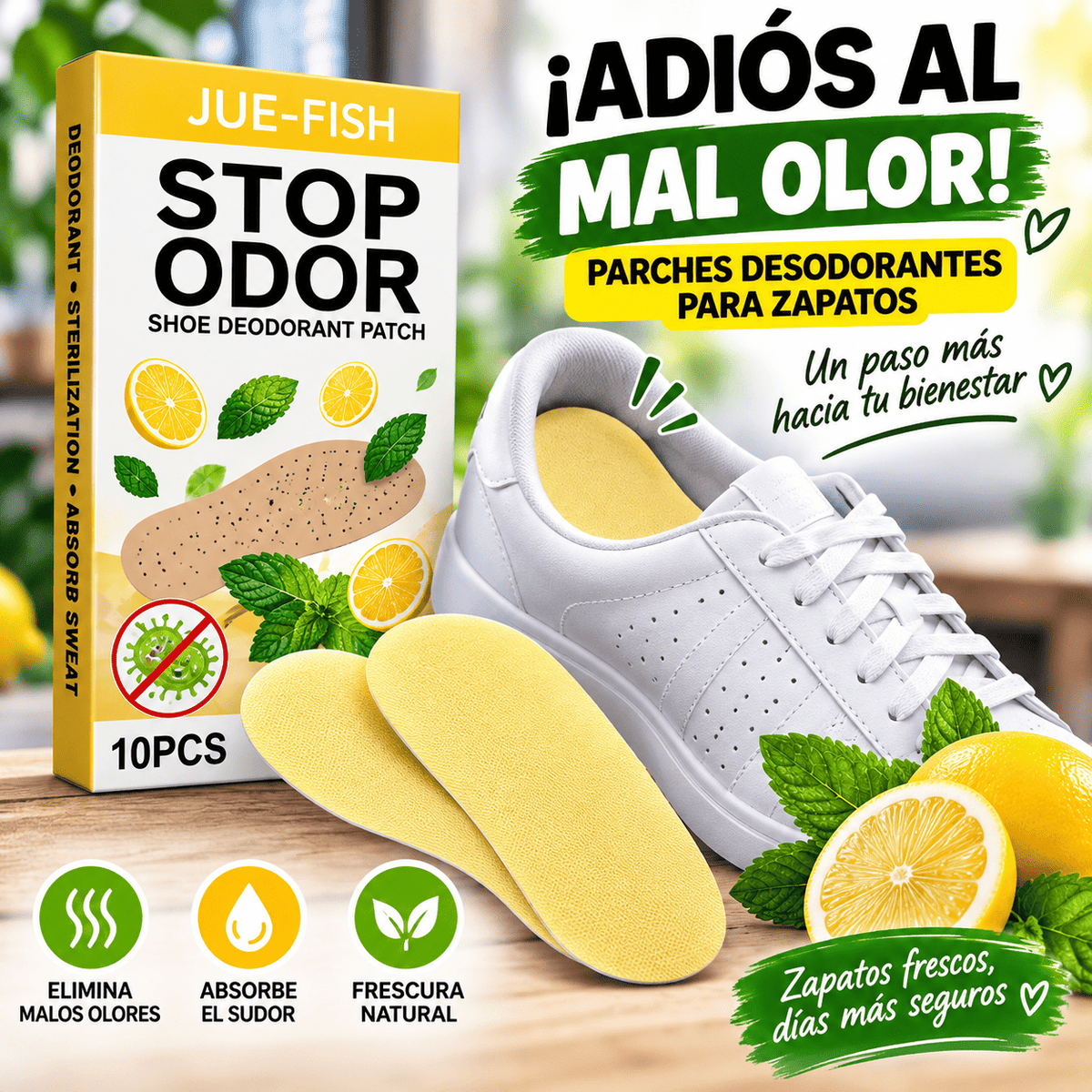 🍋🌿Parches Desodorantes para Zapatos 👟 Un paso más para tu bienestar😌