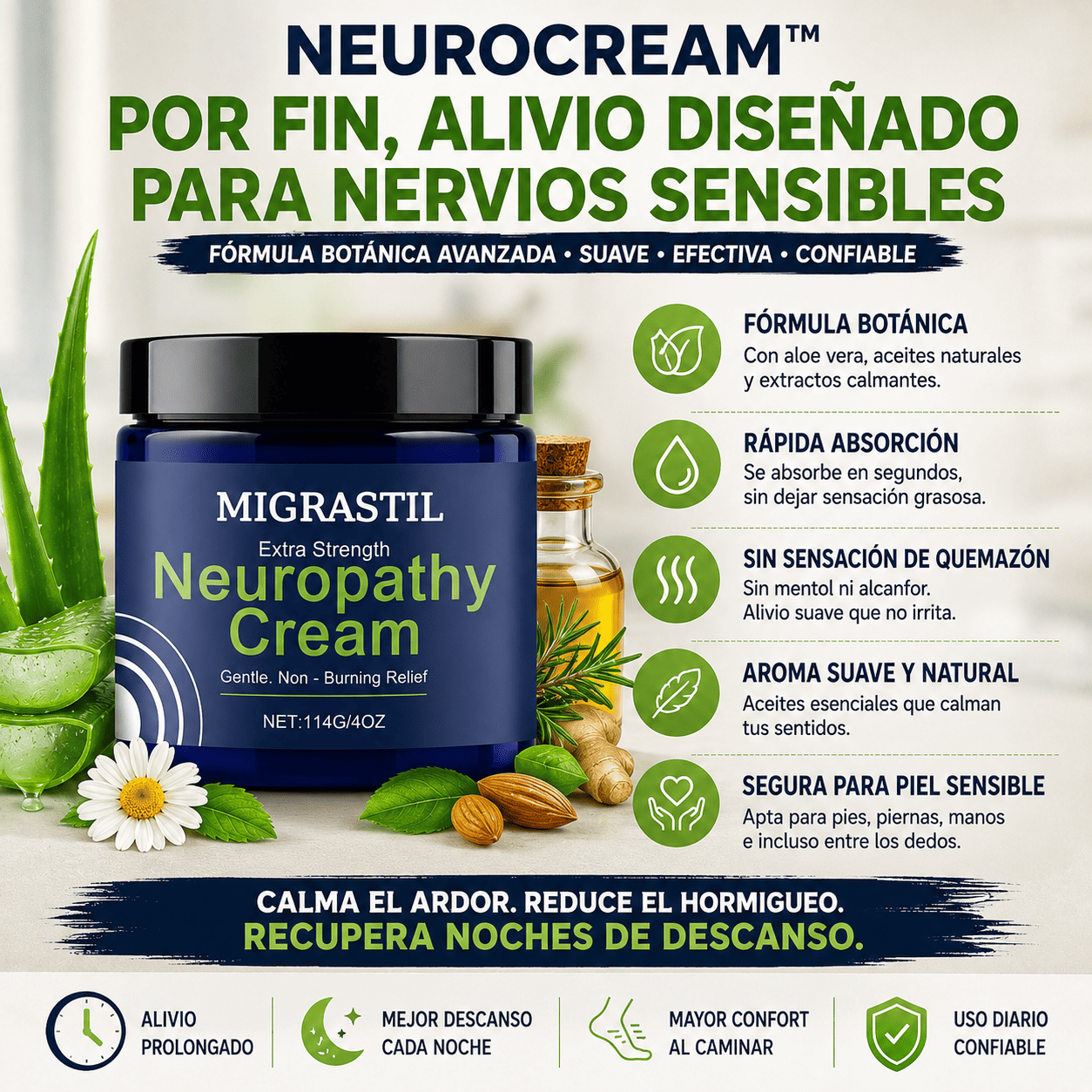 🧴NeuroCream™ Alivio suave, botánico, sin quemazón
