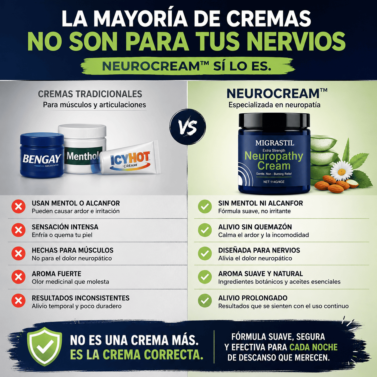 🧴NeuroCream™ Alivio suave, botánico, sin quemazón