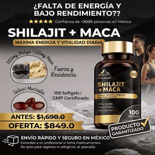 🔥💪Shilajit + Maca™  ⚡Fórmula premium: Energía, Resistencia y Vitalidad