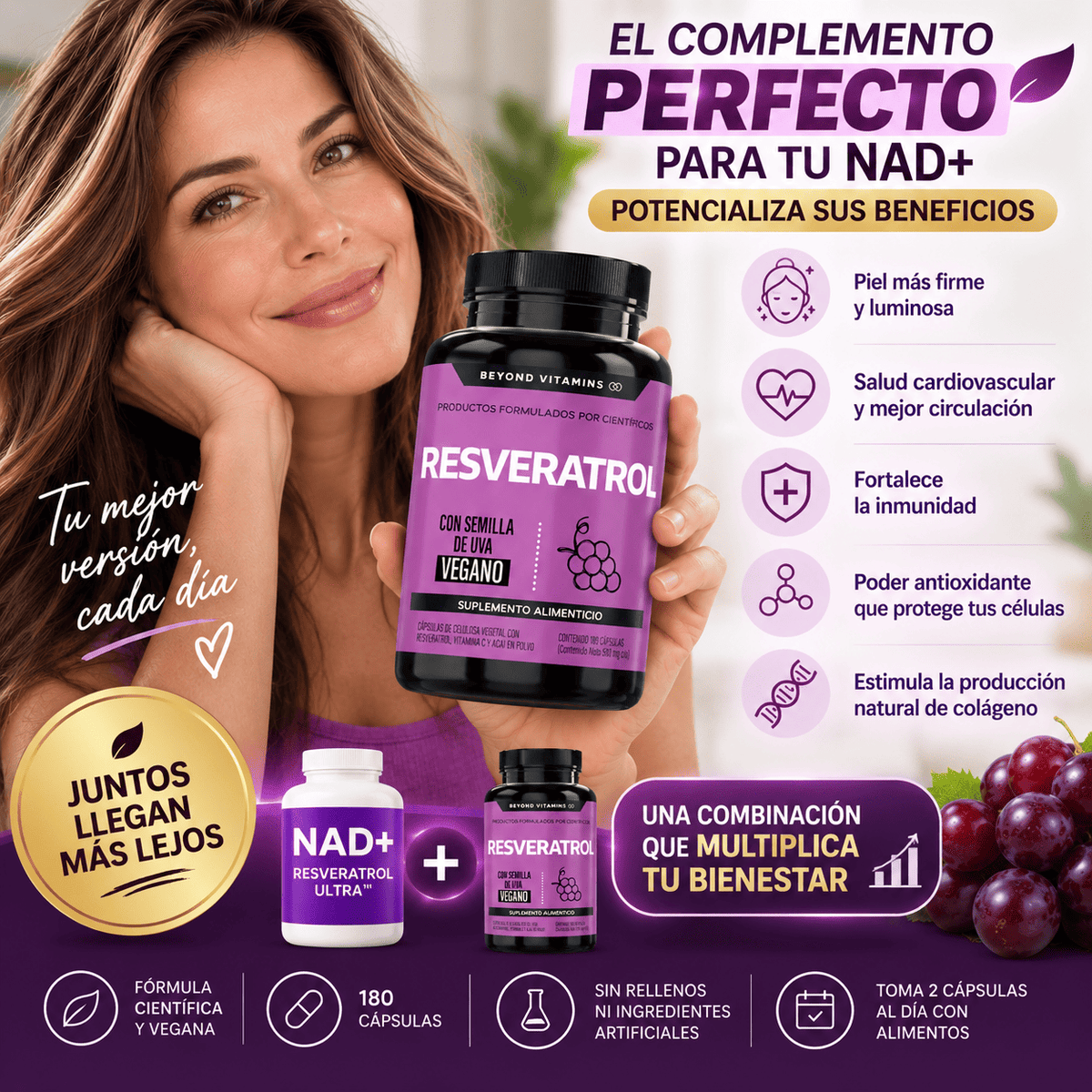Suplemento Resveratrol 180 Capsulas