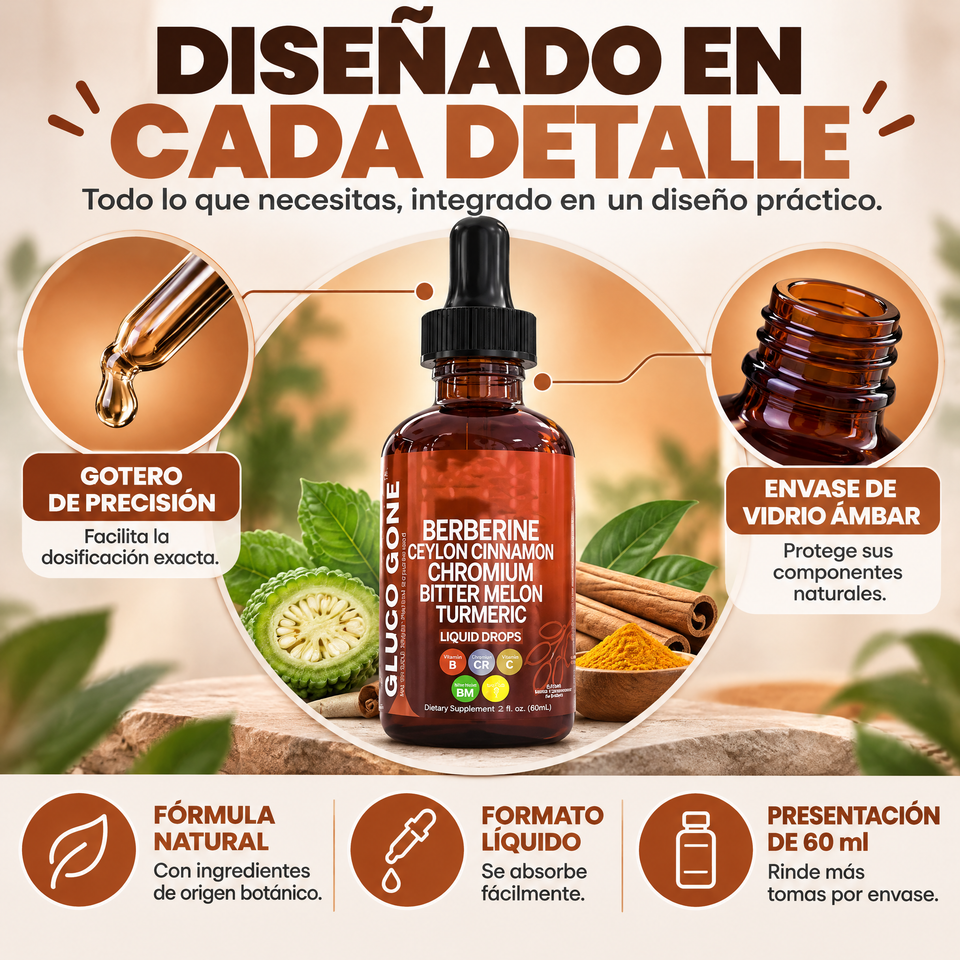 GlucoDrop® Fómula Natural Regula Azúcar 60ml