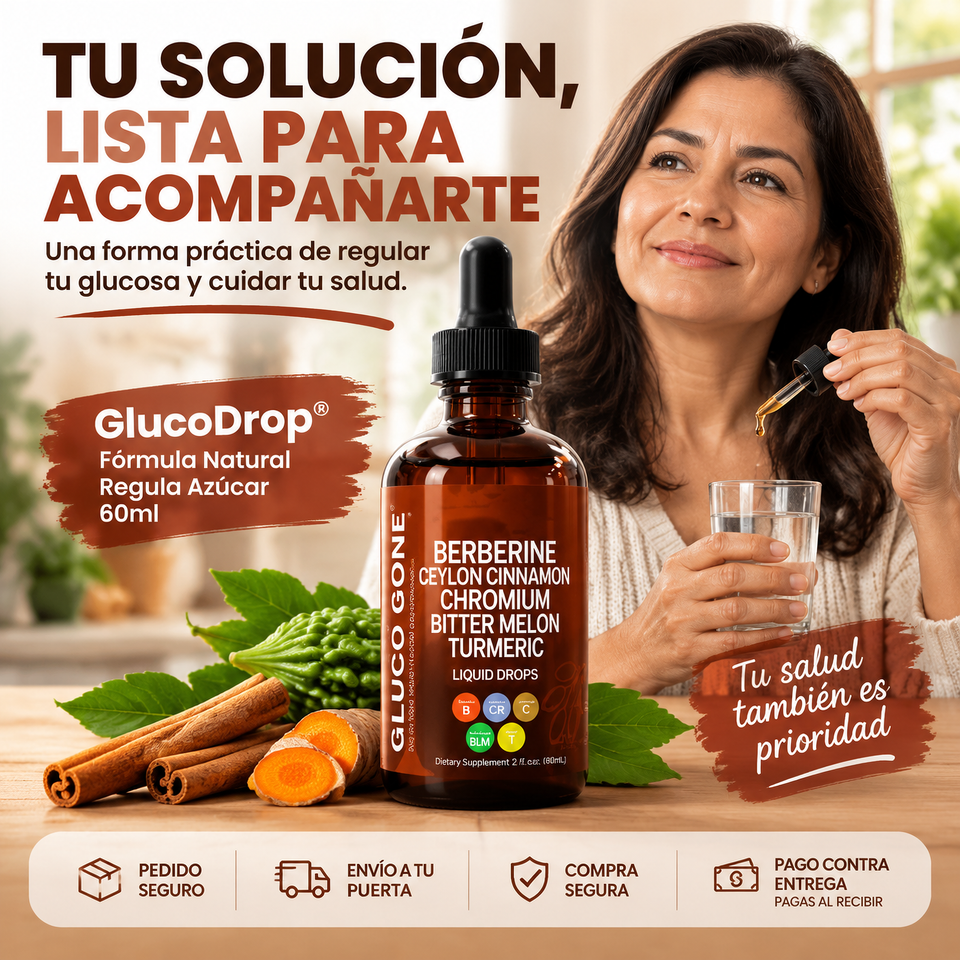 GlucoDrop® Fómula Natural Regula Azúcar 60ml