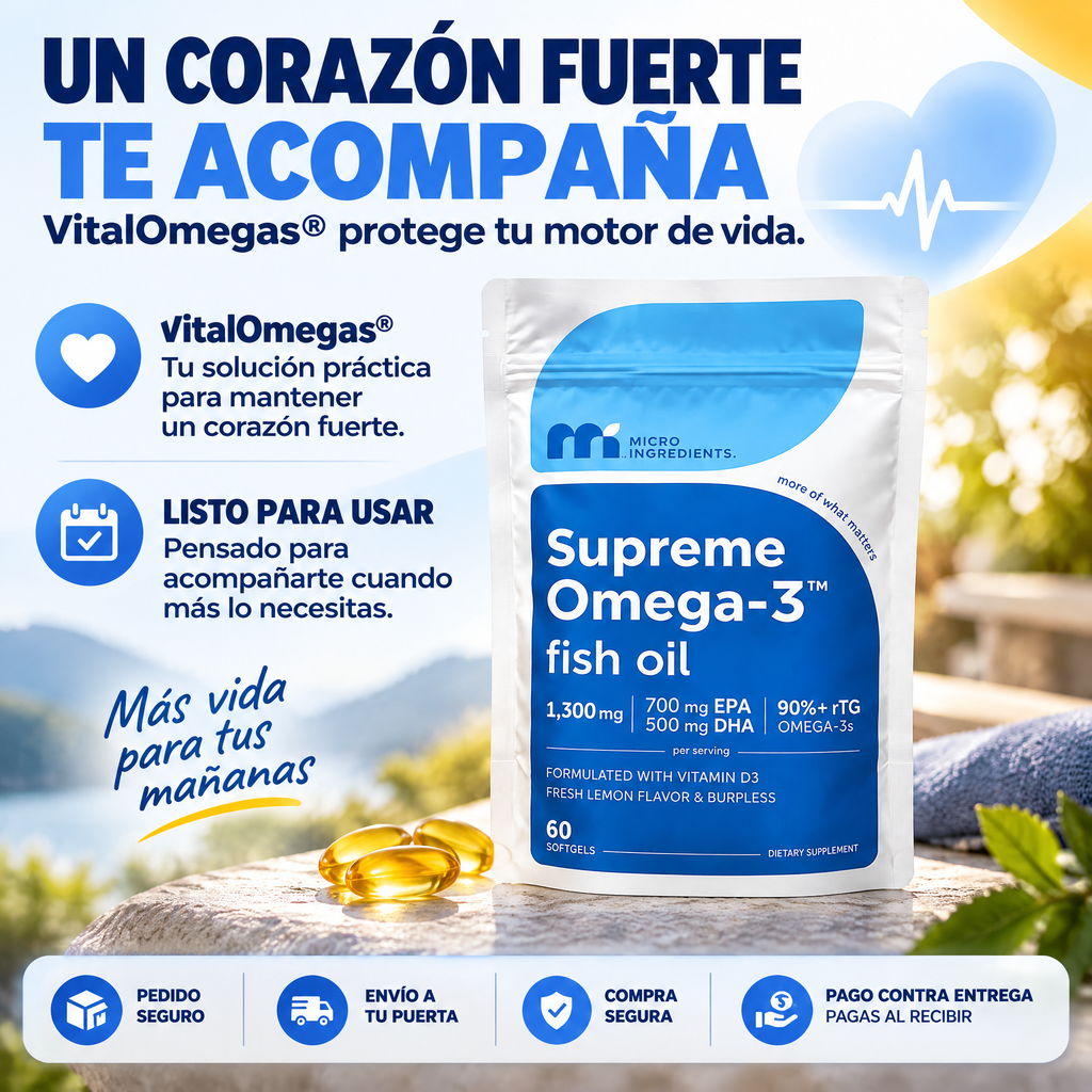 VitalOmegas® Suplemento Omega-3 Esencial 1300mg